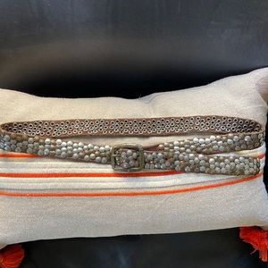 Leather & Metal Belt, Size L. Outstanding rare designer piece